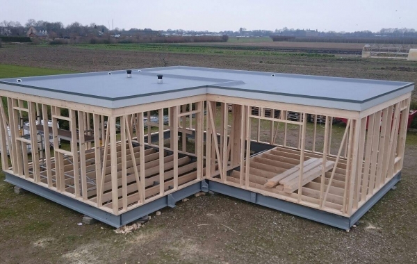 opbouw frame mantelzorg woning en dakbedekking