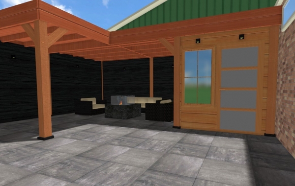 Kramer Houtbewerking 3D ontwerp overkapping en schuur