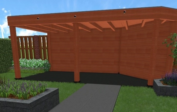 Kramer Houtbewerking 3D ontwerp overkapping